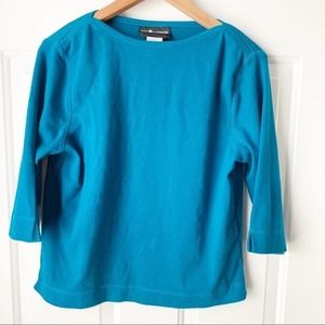 Sag Harbor Small Blue 3/4 Sleeve Top